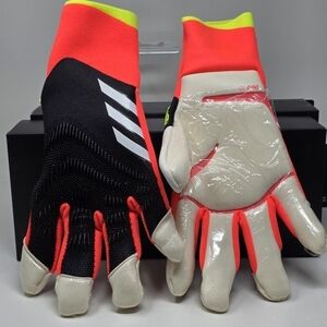 adidas Predator Men’s 12 Pro Goalkeeper Gloves Black/ Red/ Yellow IQ4023 New